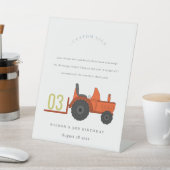 レッドラストファームトラクター子供の誕生日カスタムパーティー 台座サイン (インサイチュ)