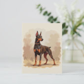 レッドラストブラウン ドーベルマンピンシャー 犬 (スタンド正面)