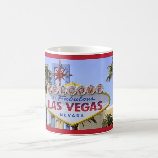 レッドラスベガスネバダウェルカムサインコーヒーマグ コーヒーマグカップ (中央)