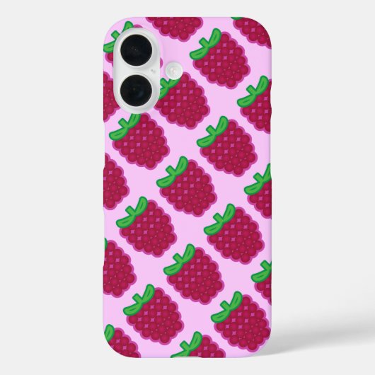 レッドラズベリーパターンiPhoneケース Case-Mate iPhoneケース (裏面)