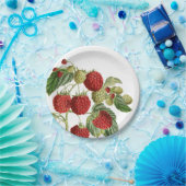 レッドラズベリーボタニカルデザイン紙プレート ペーパープレート (パーティー)