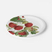 レッドラズベリーボタニカルデザイン紙プレート ペーパープレート (アングル)