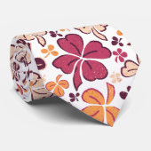 レッドラッキークローバー4葉シャムロックパターンネックティ ネクタイ (ロール)