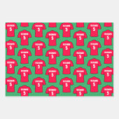 レッドラッピング紙シートのサッカーシャツ ラッピングペーパーシート (正面3)