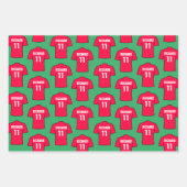 レッドラッピング紙シートのサッカーシャツ ラッピングペーパーシート (正面2)