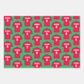 レッドラッピング紙シートのサッカーシャツ ラッピングペーパーシート (正面2)