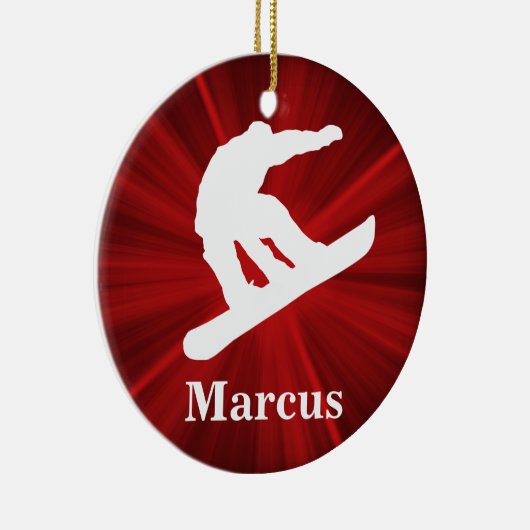 レッドラディアンパーソナライズされたススノーボードオーナメント セラミックオーナメント (右)