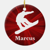 レッドラディアンパーソナライズされたススノーボードオーナメント セラミックオーナメント (裏面)
