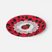 レッドラディバグをテーマにした赤ちゃんシャワー ペーパープレート (アングル)