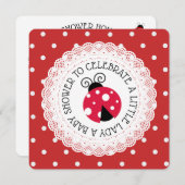 レッドラディバグガールベビーシャワー招待状 招待状 (正面/裏面)