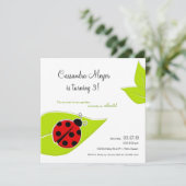 レッドラディバグスクエア誕生日招待状 招待状 (スタンド正面)