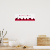 レッドラディバグストライプ誕生日バパーソナライズされたナー ポスター (キッチン)