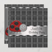 レッドラディバグ女子7thバースデーパーティー 招待状 (正面/裏面)