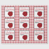 レッドラディバグ子供の誕生日パーティー ラッピングペーパー (フラット)