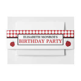 レッドラディバグ子供の誕生日パーティー 招待状ベリーバンド