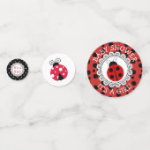 レッドラディバグ少女の赤ちゃんシャワー コンフェッティ (裏面)