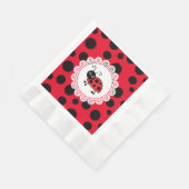 レッドラディバグ少女の赤ちゃんシャワー 縁ありランチョンナプキン (角)