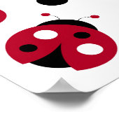 レッドラディバグ水玉模様ベビーシャワーバナーサイン ポスター (角)