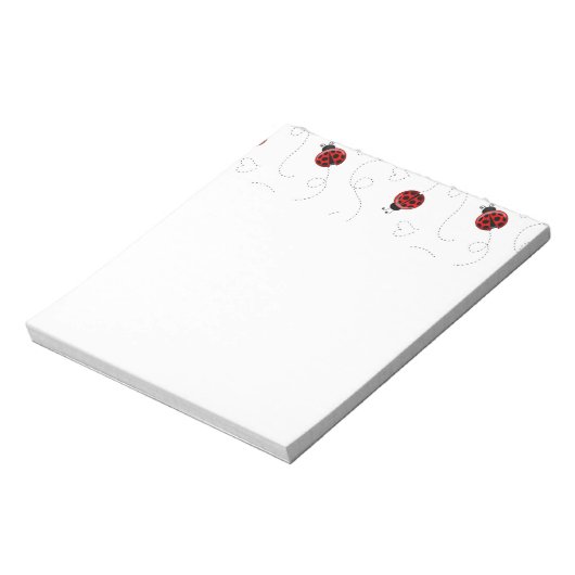 レッドラディバグ甲虫の虫の恋人ブラックハート ノートパッド (回転)