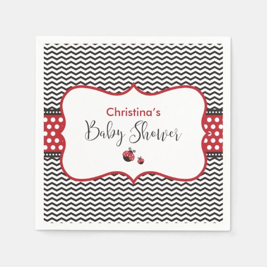 レッドラディバグ スタンダードカクテルナプキン (正面)