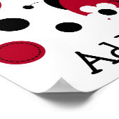 レッドラディモダンバグ子供部屋ウォールアートネームプリント ポスター (角)