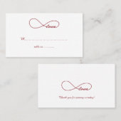 レッドラブインフィニティ結婚のテーブル座席表 プレイスカード (正面/裏面)