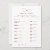 レッドラブインフィニティ結婚ズのLibsゲーム (裏面)