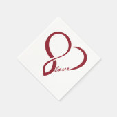 レッドラブハートウェディングパーティー紙ナプキンズセット スタンダードカクテルナプキン (角)