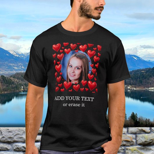 レッドラブハートカスタム文字パーソナライズされた Tシャツ