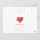 レッドラブハートキュートヴィンテージレトロバレンティンデー シーズンポストカード (裏面)