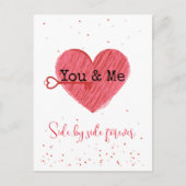 レッドラブハートキュートヴィンテージレトロバレンティンデー シーズンポストカード (正面)