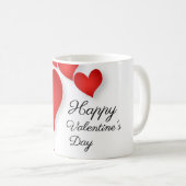 レッドラブハートシェイプバレンタインデー コーヒーマグカップ (正面右)