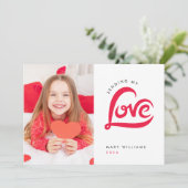 レッドラブハートバレンタインデーカスタムのフォトカード サンキューカード (スタンド正面)