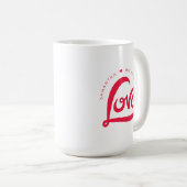 レッドラブハートバレンタインデー コーヒーマグカップ (正面右)