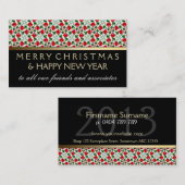 レッドラブハートホリデーミニグリーティングカード 名刺 (正面/裏面)