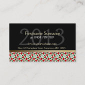 レッドラブハートホリデーミニグリーティングカード 名刺 (裏面)