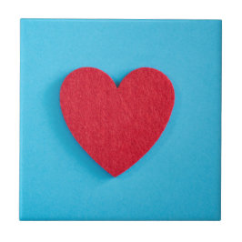 レッドラブハート タイル