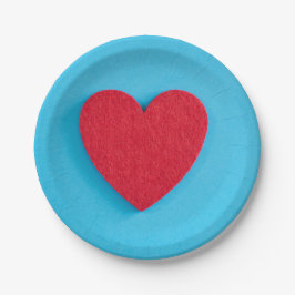 レッドラブハート ペーパープレート