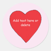 レッドラブハート ラウンドシール (正面)