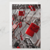 レッドラブパドロック 便箋 (正面/裏面)