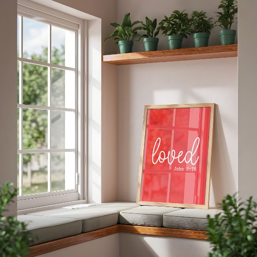 レッドラブフェイスミニマル引用文 ポスター