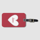 レッドラブホワイトハート ラゲッジタグ (正面横)