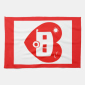 レッドラブマイキャラバンおもしろいキャラバンキッチン用品 キッチンタオル (横)