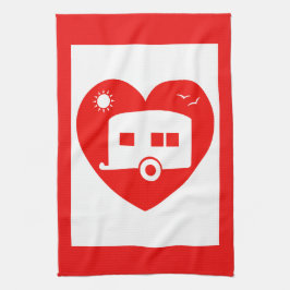 レッドラブマイキャラバンおもしろいキャラバンキッチン用品 キッチンタオル