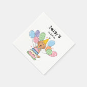 レッドラブラドールドッグバースデーパーティー紙ナプキンス スタンダードカクテルナプキン (角)