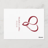 レッドラブ結婚ハートのナンバーカード ポストカード (裏面)