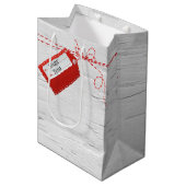 レッドラベルオンホワイト樺の木中抱き枕 ミディアムペーパーバッグ (正面アングル)