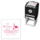 レッドラマ&多肉系ファミリー名差出人住所 セルフインキングスタンプ (インサイチュ)