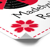 レッドラモダンディバグガールズルームアートプリントカスタム ポスター (角)