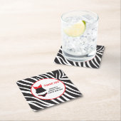 レッドランジェリーパーティーありがとう スクエアペーパーコースター (インサイチュ)